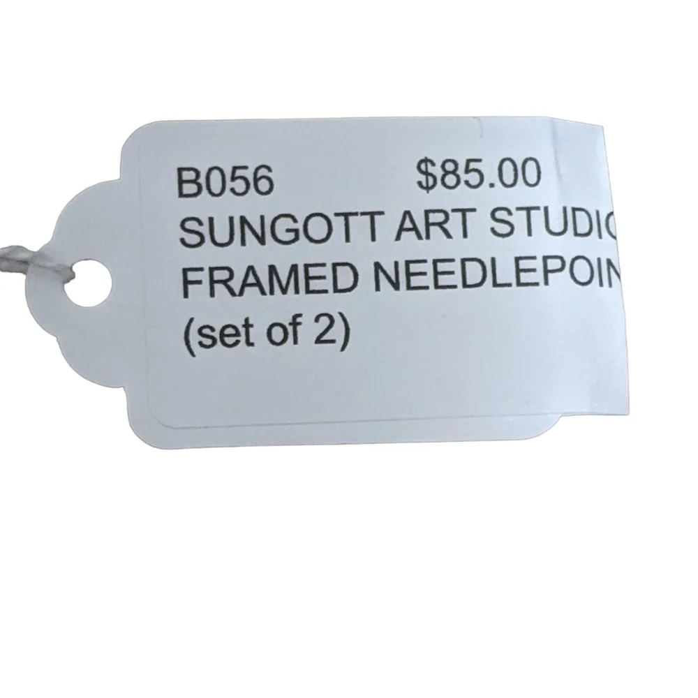 Tapestries needlepoint Sungot studio framed set of 2